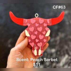 Heart Patterned Bull Skull Ornament